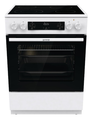 Плита Электрическая Gorenje GECS6C70WC белый/черный стеклокерамика (без крышки)