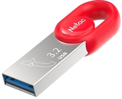 Флеш Диск Netac 64Gb UM2 NT03UM2N-064G-32RE USB3.2 серебристый/красный
