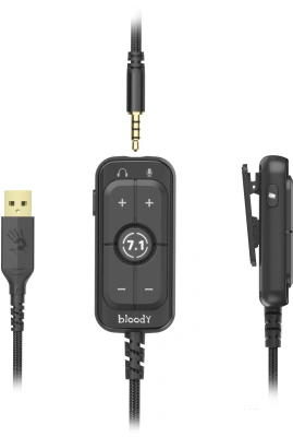 Наушники с микрофоном A4Tech Bloody M590i синий/белый 1м мониторные USB оголовье (M590I SPORTS NAVY)