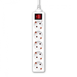 Сетевой удлинитель Buro BU-PS5.1/W 1.5м (5 розеток) белый (пакет ПЭ)