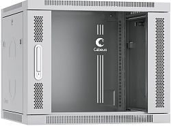 Шкаф коммутационный Cabeus (SH-05F-9U60/60) настенный 9U 600x600мм пер.дв.стекл 60кг серый 540мм IP20 сталь