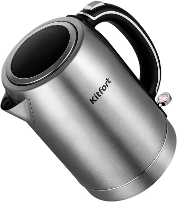 Чайник электрический Kitfort КТ-6175 1.7л. 2200Вт серебристый/черный корпус: металл/пластик