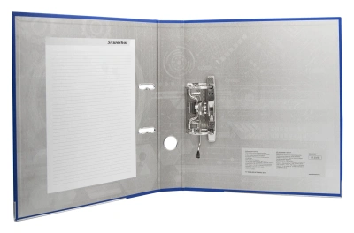 Папка-регистратор Silwerhof 355020-02 A4 50мм ПВХ/бумага синий мет.окант. сборная смен.карм. на кор.
