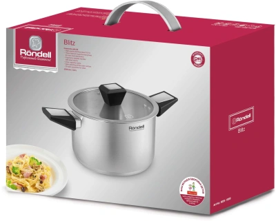Кастрюля Rondell Blitz RDS-1890 5.2л. d=24см (с крышкой) стальной