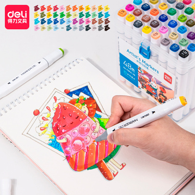 Набор маркеров для скетчинга Deli 70816-48 двойной пиш. наконечник 48цв. пластиковая коробка (48шт.)