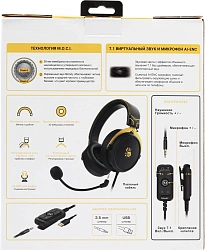 Наушники с микрофоном A4Tech Bloody M590i желтый/серый 1м мониторные USB оголовье (M590I SPORTS LIME)