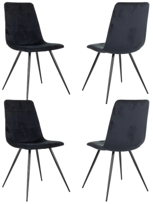 Стул для дома Бюрократ CH-K1_4 комплект 4шт черный Holland 75 металл черный на ножках (CH-K1_1/HL75_4)