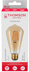 Лампа филам. Thomson Filament TH-B2130 9Вт цок.:E27 эдисон 220B св.свеч.бел.теп. ST64 (упак.:1шт)