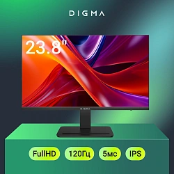 Монитор Digma 23.8" Progress 24P403F черный IPS LED 5ms 16:9 HDMI M/M матовая 250cd 178гр/178гр 1920x1080 120Hz DP FHD 3.6кг