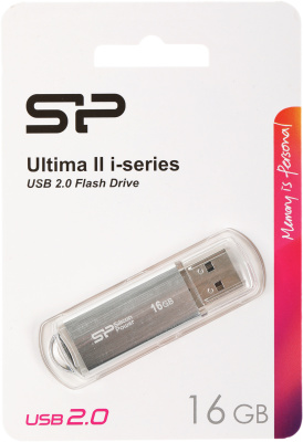 Флеш Диск Silicon Power 16Gb Ultima II-I Series SP016GBUF2M01V1S USB2.0 серебристый