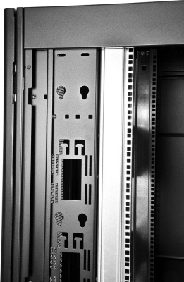 Шкаф серверный ЦМО (ШТК-СП-42.8.12-88АА-9005) напольный 42U 800x1200мм пер.дв.перфор. 2 бок.пан. задн.дв.перфор. направл.под винты 1350кг черный 883мм 174кг 1950мм