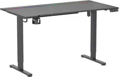 Стол для компьютера Cactus CS-EDXL-GBK с электроприводом и подсветкой RGB столешница МДФ черный карбоновый каркас черный 140x60см (CS-EDXL-GBK)