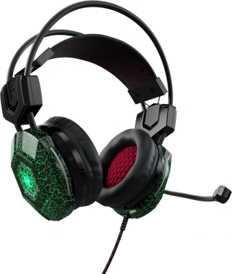 Наушники с микрофоном Оклик HS-L500G TOXIC черный 2.2м мониторные оголовье (472656)