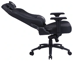 Кресло игровое Cactus CS-CHR-0112BL-M с вибромассажем черный экокожа с подголов. крестов. черный
