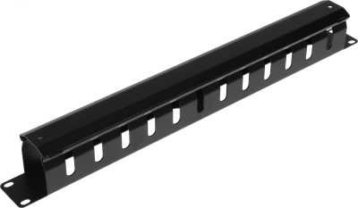Кабельный органайзер горизонтальный ЦМО ГКЗ-1U-9005 односторонний пластиковый канал 1U шир.:19" глуб.:57мм