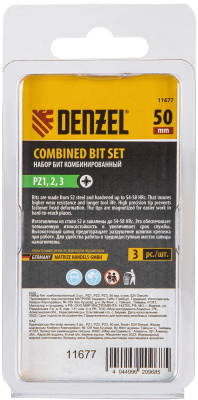 Набор бит Denzel 11677 универсал. (3пред.) для шуруповертов