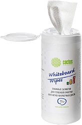Салфетки Cactus CS-WB075 для маркерных досок туба 75шт влажных