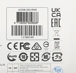 Флеш Диск A-Data 32Gb Classic C008 AC008-32G-RWE USB2.0 белый/синий