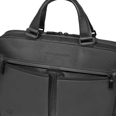 Деловая сумка Piquadro Orion CA6623S136/N с отделением для ноутбука черный ткань/натур.кожа