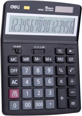 Калькулятор настольный Deli E39259 черный 16-разр.