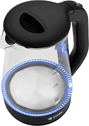 Чайник электрический Vitek VT-8803 1.7л. 2200Вт черный корпус: стекло