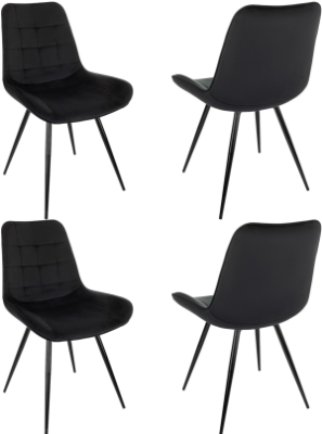 Стул для дома Бюрократ CH-K2_4 комплект 4шт черный Holland 75 металл черный на ножках (CH-K2_1/HL75_4)