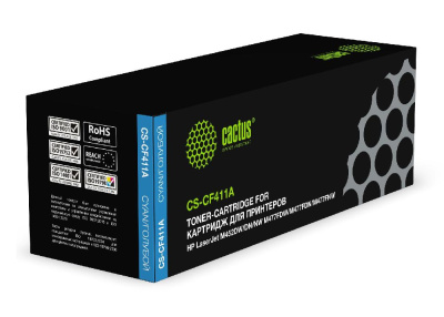 Картридж лазерный Cactus CS-CF411A CF411A голубой (2300стр.) для HP LJ M452DW/DN/NW/M477FDW/M477FDN/M477FNW