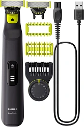 Триммер Philips OneBlade Pro QP6542/15 черный (насадок в компл:2шт)