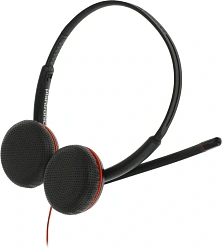 Наушники с микрофоном Poly Blackwire 3200 3225 черный/красный 2.27м накладные USB оголовье (8X229A6)