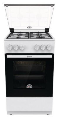 Плита Газовая Gorenje GG5A10WH белый (стеклянная крышка) реш.сталь