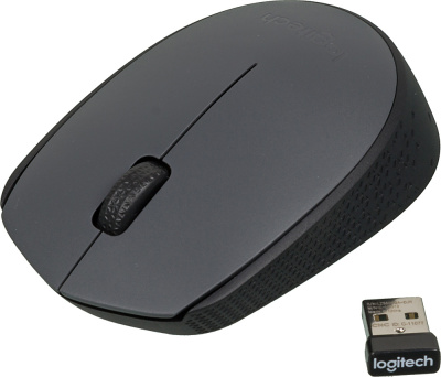 Мышь Logitech M170 серый/черный оптическая 1000dpi беспров. USB 2but (910-004646)