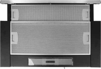 Вытяжка встраиваемая Krona Kamilla 600 slim черный/нержавеющая сталь управление: кнопочное (2 мотора)