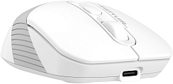 Мышь A4Tech Fstyler FB10CS белый/серый оптическая 2000dpi silent беспров. BT/Radio USB 4but (FB10CS USB GRAYISH WHITE)