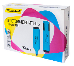 Текстовыделитель Silwerhof Blaze 108036-07 скошенный пиш. наконечник 1-5мм голубой картон