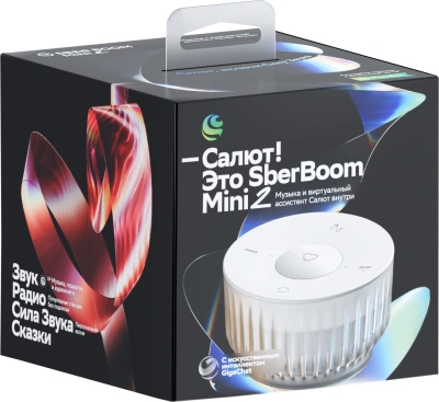 Умная колонка Sber Boom Mini 2 SBDV-00250G Салют серый 5W Mono BT/Wi-Fi