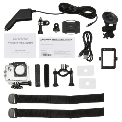 Видеорегистратор Digma FreeDrive Action 4K WiFi черный 8Mpix 2160x3840 2160p 150гр. Allwinner V3