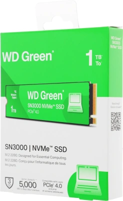 Накопитель SSD WD PCIe 4.0 x4 1TB WDS100T4G0E SN3000 Green M.2 2280