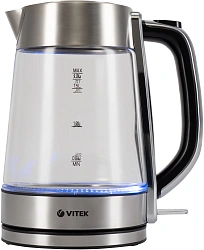 Чайник электрический Vitek VT-1184 1.7л. 2200Вт серебристый корпус: стекло/металл