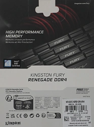 Память DDR4 4x16GB 3200MHz Kingston KF432C16RB12K4/64 Fury Renegade Black RTL Gaming PC4-25600 CL16 DIMM 288-pin 1.35В dual rank с радиатором Ret