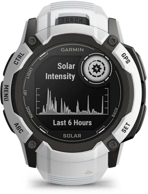 Смарт-часы Garmin Instinct 2X Solar 50мм 1" MIP корп.белый/черный рем.белый (010-02805-04)