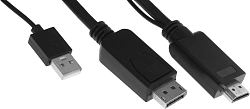 Кабель аудио-видео Buro HDMI (m)/DisplayPort (m) 2м. позолоч.конт. черный (HDMI-DP-2M)