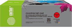 Картридж перезаправляемый струйный Cactus CS-R-PFI321SET-CHIP/черный/черный матовый/голубой/желтый/пурпурный набор 5шт.упак. для Canon imagePROGRAF TM-250/255/350/355 с чипом