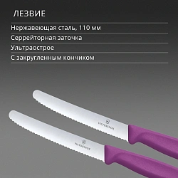 Набор ножей Victorinox Swiss Classic 6.7835.2C1 компл.:2предм. фиолетовый европодвес