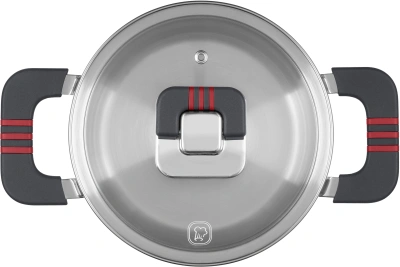 Кастрюля Rondell Stripes RDS-1636 1.2л. d=16см (с крышкой) стальной