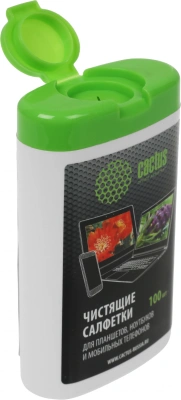 Салфетки Cactus CS-T1005 для планшетов и смартфонов малая туба 100шт влажных