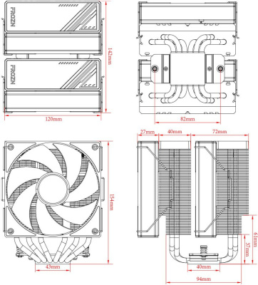 Устройство охлаждения(кулер) ID-Cooling Frozn A620 ARGB Soc-AM5/AM4/1200/1700/1851 черный 4-pin 29.9dB Al+Cu 270W 1200gr Ret (FROZN A620 ARGB)
