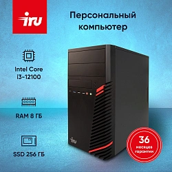 ПК IRU 310SC MT i3 12100 (3.3) 8Gb SSD256Gb UHDG 730 Windows 11 Pro GbitEth 200W черный (2059344)
