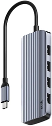 Разветвитель USB-C Cudy UH500 4порт. серебристый