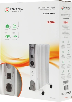 Радиатор масляный Royal Clima Siena ROR-S9-2000M 2000Вт белый/серый