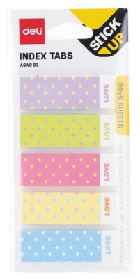 Закладки самокл. бумажные Deli EA64002 45х15мм 5цв.в упак. 30лист